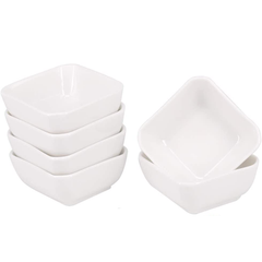 Porcelain Square Sauce Dipping Dishes 6 Pcs