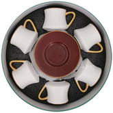 Angela Cup & Saucer Maroon + White