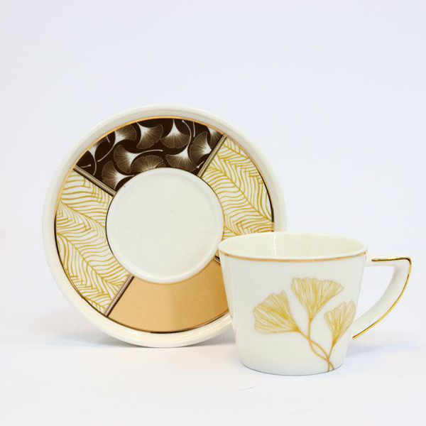 Angela Cup & Saucer Set - Golden Flower
