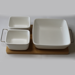 Porcelain Dip Bowl Set With Tray