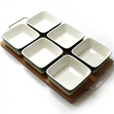Porcelain Dip Bowl Set With Tray