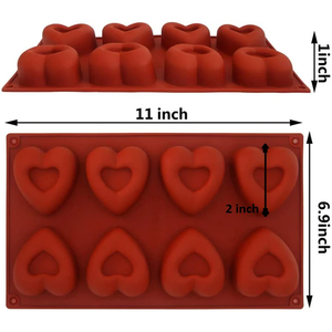Silicone 8 Cavity Heart Mold