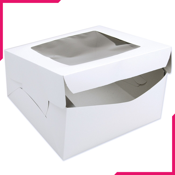 Pack Of 50 White Cake Box With Window - bakeware bake house kitchenware bakers supplies baking