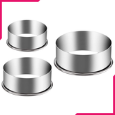 Stainless Steel Round Cookie Cutter Set 3Pcs - 5.5cm, 6.5cm, 7.5cm - bakeware bake house kitchenware bakers supplies baking