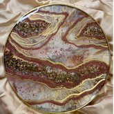 Handmade Resin Art Geode Pink Dish