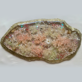 Handmade Resin Art Crusty Edge Flower Embedded Dish