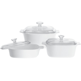 Corningware 6 Pcs Casserole Set - Just White - bakeware bake house kitchenware bakers supplies baking