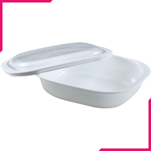 Corelle 2.83L Oblong Dish White Set with plastic cover - bakeware bake house kitchenware bakers supplies baking