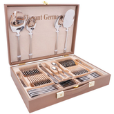 Elegant Cutlery Set 52Pcs -Silver Flower