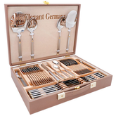 Elegant Cutlery Set 52Pcs -Golden Half Dot