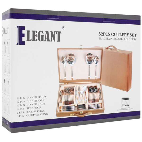 Elegant Cutlery Set 52Pcs -Silver Texture