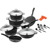 Kitchen King Cambria Cook Set 18Pcs Gray - bakeware bake house kitchenware bakers supplies baking