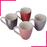 Symphony Criss Cross Mug 4Pcs - bakeware bake house kitchenware bakers supplies baking