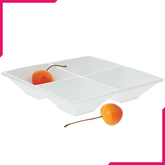 Wilmax Fine Porcelain Divided Square Dish 6" X 6" - bakeware bake house kitchenware bakers supplies baking
