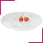 Wilmax Fine Porcelain Divided Round Dish 10" - bakeware bake house kitchenware bakers supplies baking