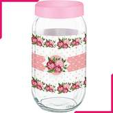 Sarina Decorated Jar 1000CC - bakeware bake house kitchenware bakers supplies baking