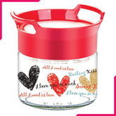 Sarina Decorated Bera Stackable Jar 330CC - bakeware bake house kitchenware bakers supplies baking