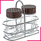 Sarina Tulip Metal Spice Jar Table Set 2Pcs - bakeware bake house kitchenware bakers supplies baking