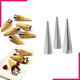 Stainless Steel Cream Roll Cones 3pcs