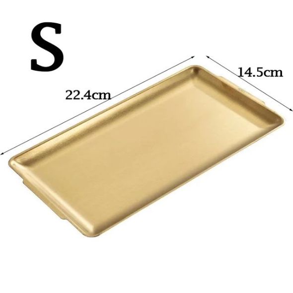 Gold Plated Stainless Steel Rectangle Tray