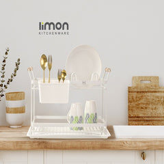 Dish Rack With Wooden Handles 2-Floors
