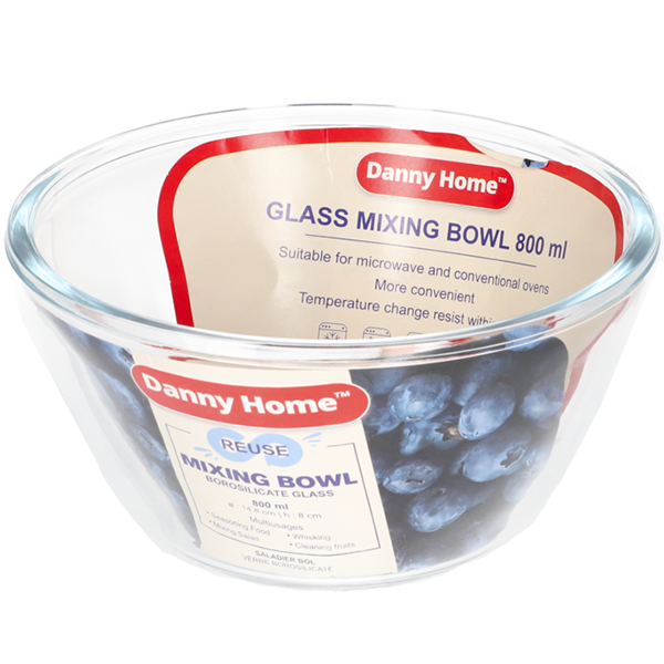 Danny Home Borosilicate Glass Salad Bowl