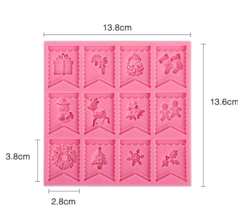 Snowy Theme Buntings Silicone Mold