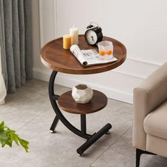 2 Tier Wood Trolley Stand