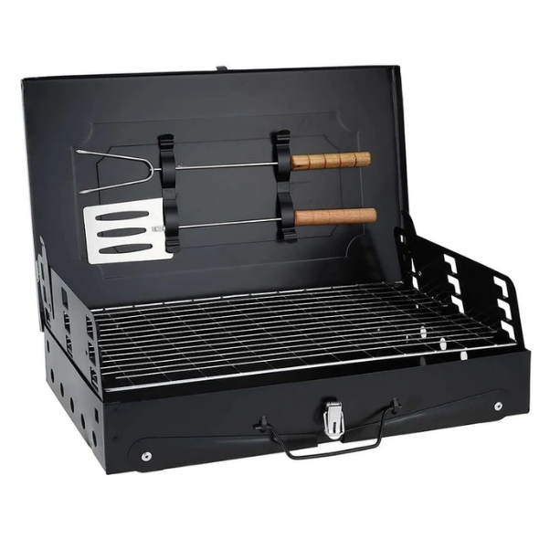 Foldable Barbecue Grill With BBQ Tools