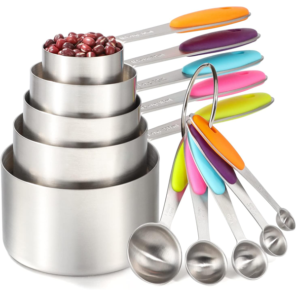Steel Measuring Cups & Spoons Set