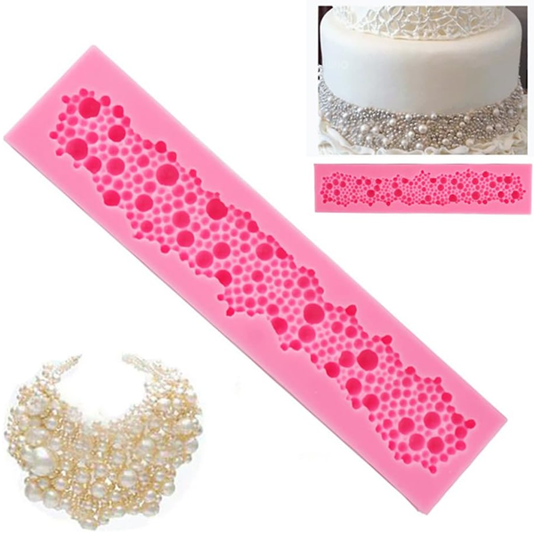 Silicone Fondant Mold Pearls Pattern Lace
