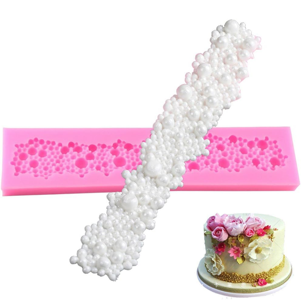 Silicone Fondant Mold Pearls Pattern Lace