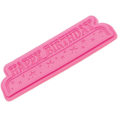 Silicone Fondant Mold Happy Birthday With Stars Pattern