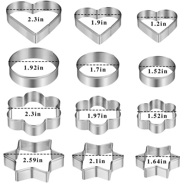 Cookie Cutter Steel 4 Shapes