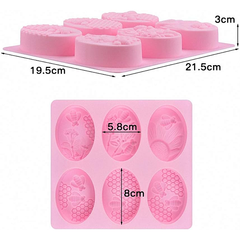 Oval Silicone Mold Flower Bee Honeycumb