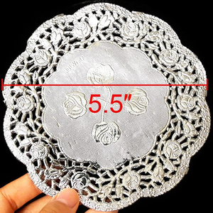 Doilies Baking Paper Mat Silver 14cm 5.5"