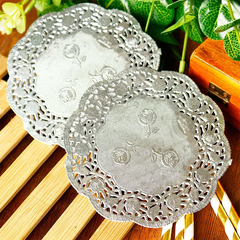 Doilies Baking Paper Mat Silver 9cm 3.5"
