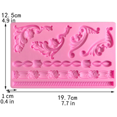 Baroque Reel Embossed Border Silicone Mold