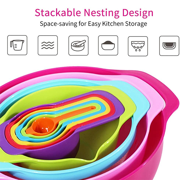 Sweet Color Mixing Bowl 10Pcs Set