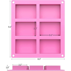 Square Silicone Cake Mold 6 Cavity