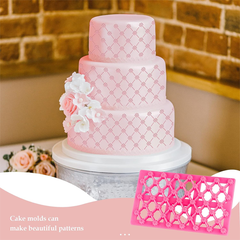 Fondant Net Stamp Flower Pattern