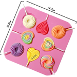 Heart & Swirl Lollipop Mold 8 Cavity