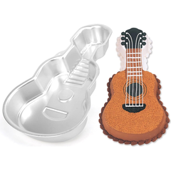 Guitar Cake Mold Silver Aluminium