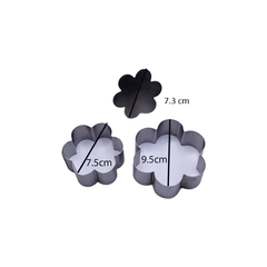 Mousse Mold Flower Shape Steel 3Pcs Set