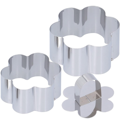 Mousse Mold Flower Shape Steel 3Pcs Set