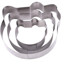 Kitty Shape Cake Baking Tool Stainless Steel 3Pcs Set