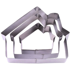House Shape Cake Baking Tool Stainless Steel 3Pcs Set