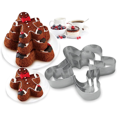 Gingerbread Man Cake Baking Tool Stainless Steel 3Pcs Set