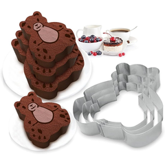 Bear Shape Cake Baking Tool Stainless Steel 3Pcs Set