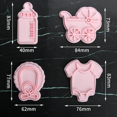 Baby Shower Fondant & Cookie Cutter 4Pcs Set